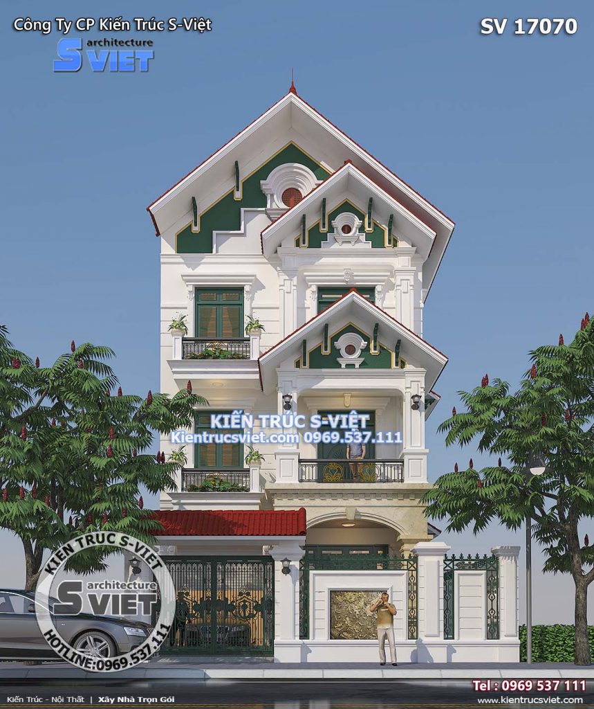 Nhà 3 tầng mái Thái phong cách hiện đại sang trọng Tại Vĩnh Phúc