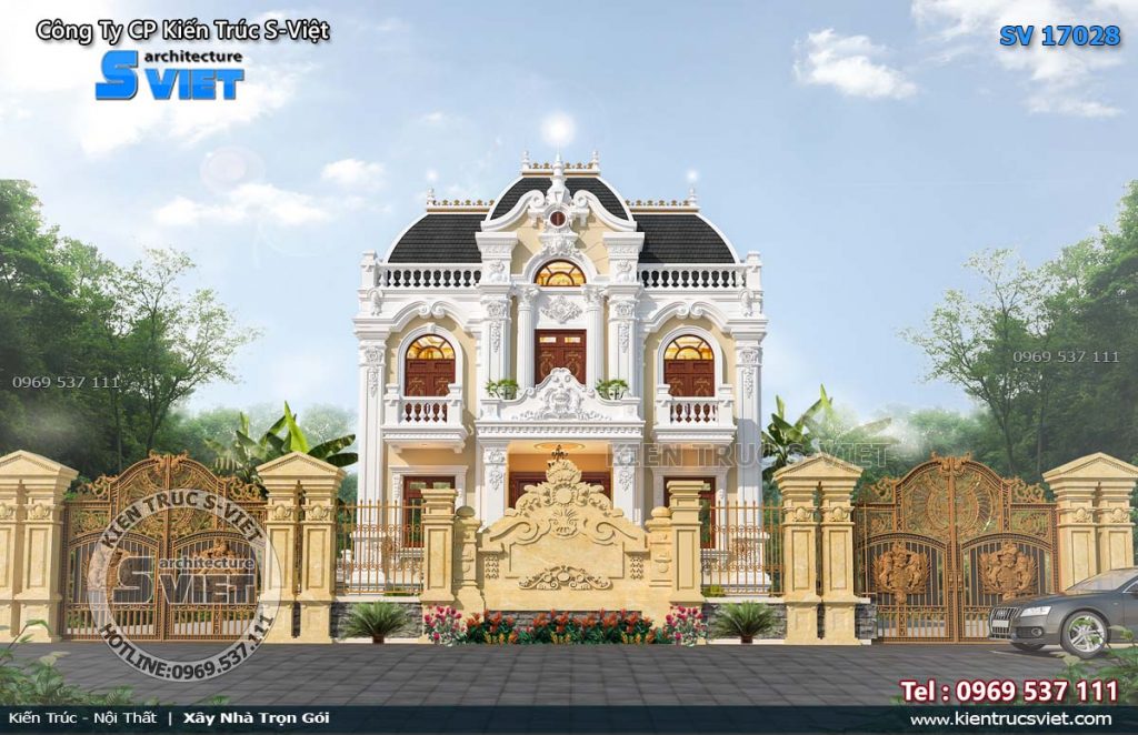 Mẫu biệt thự lâu đài Pháp 2 tầng sang trọng tại Thái Nguyên