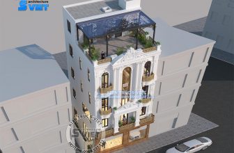 Mẫu thiết kế khách sạn tân cổ điển 4 tầng 1 tum