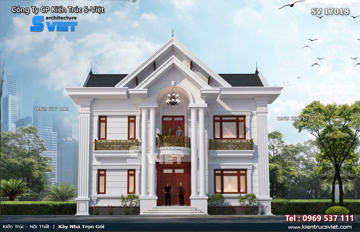mẫu biệt thự 2 tầng kiểu pháp