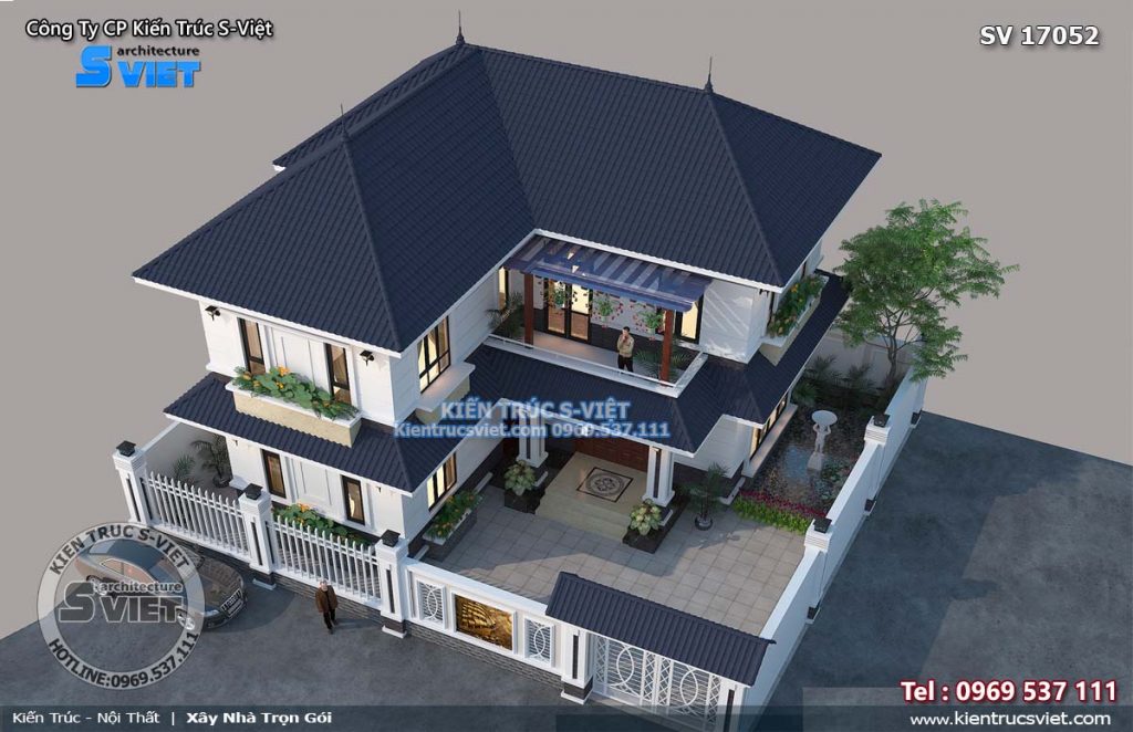 Mẫu nhà vườn đẹp 2 tầng gần gũi cùng thiên nhiên xanh mát