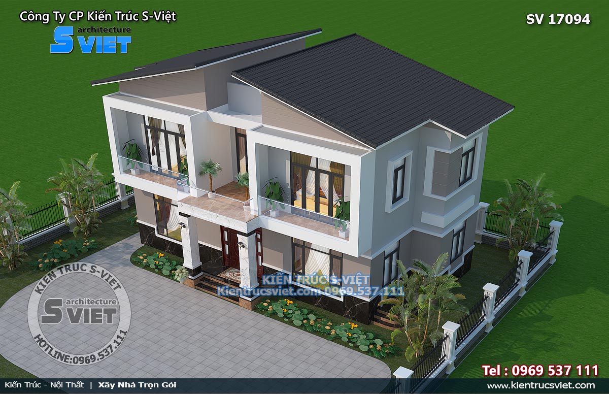 Công trình nhà biệt thự sân vườn đẹp hiện đại 2 tầng được thiết kế bởi Kiến Trúc S – Việt