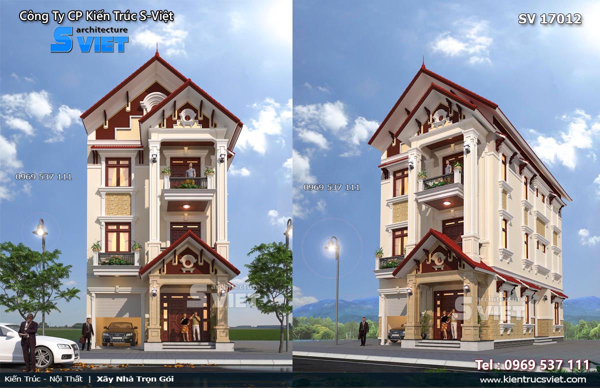 Mẫu biệt thự Pháp 3 tầng tân cổ điển kiều diễm