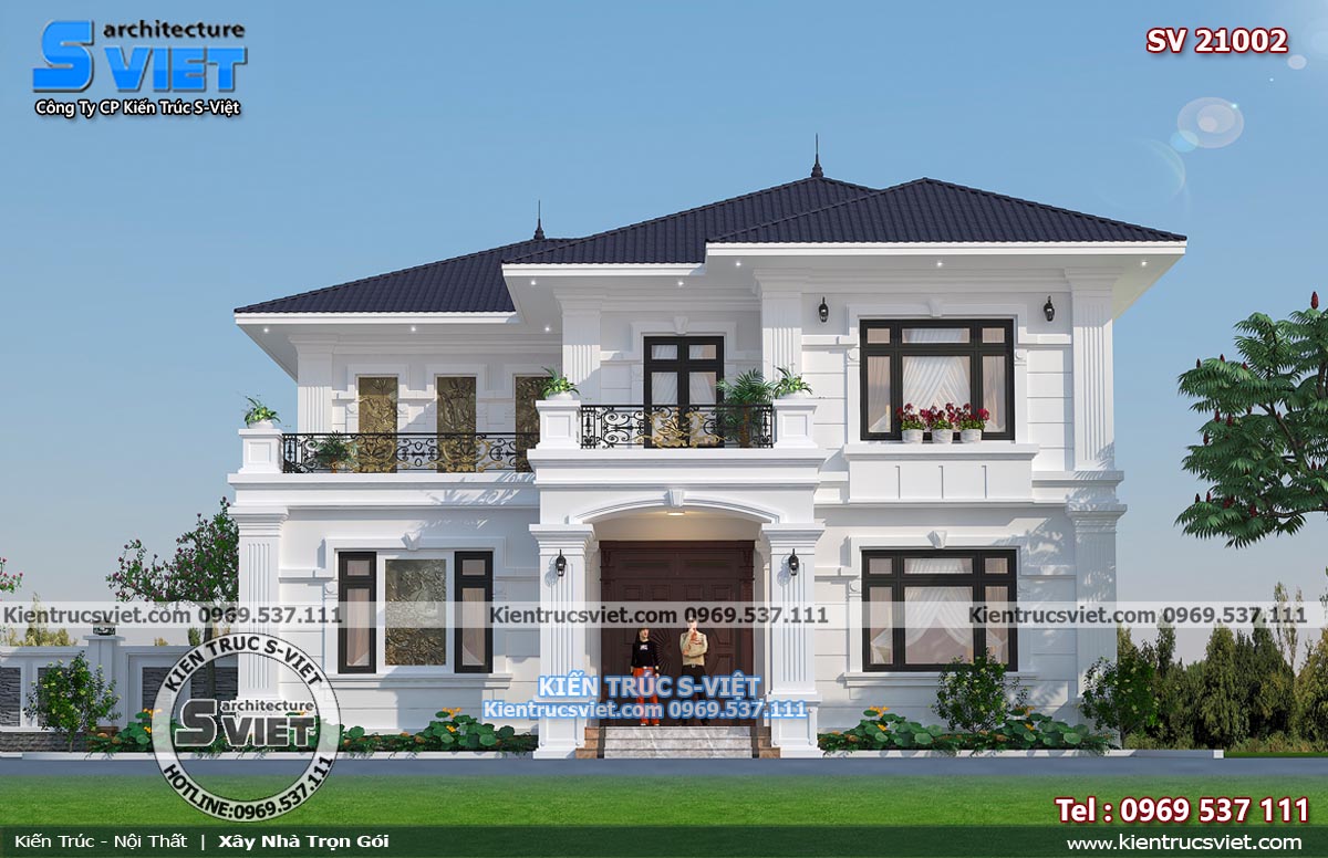 Mẫu nhà biệt thự đẹp hiện đại thời thượng 2 tầng