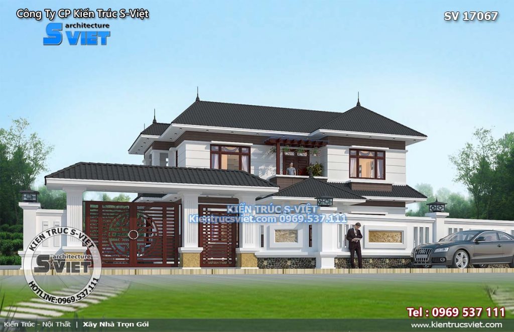 nhà 2 tầng đẹp mái thái