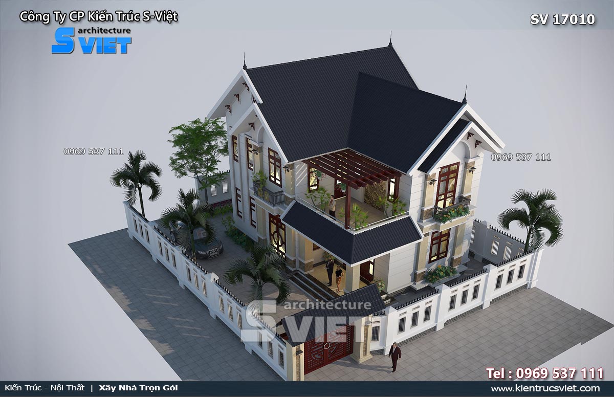 nhà đẹp mái thái 2 tầng