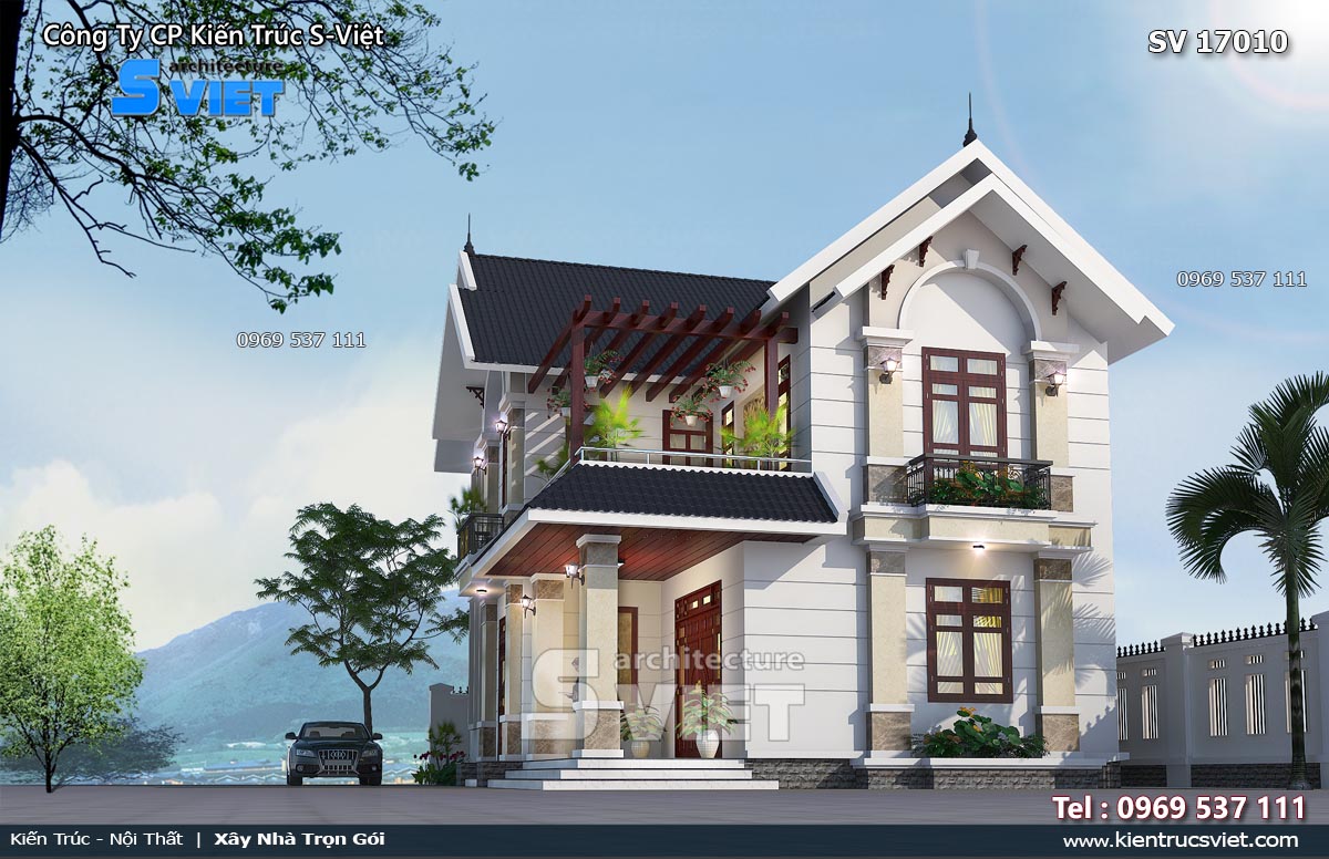 nhà hai tầng mái thái đẹp đơn giản