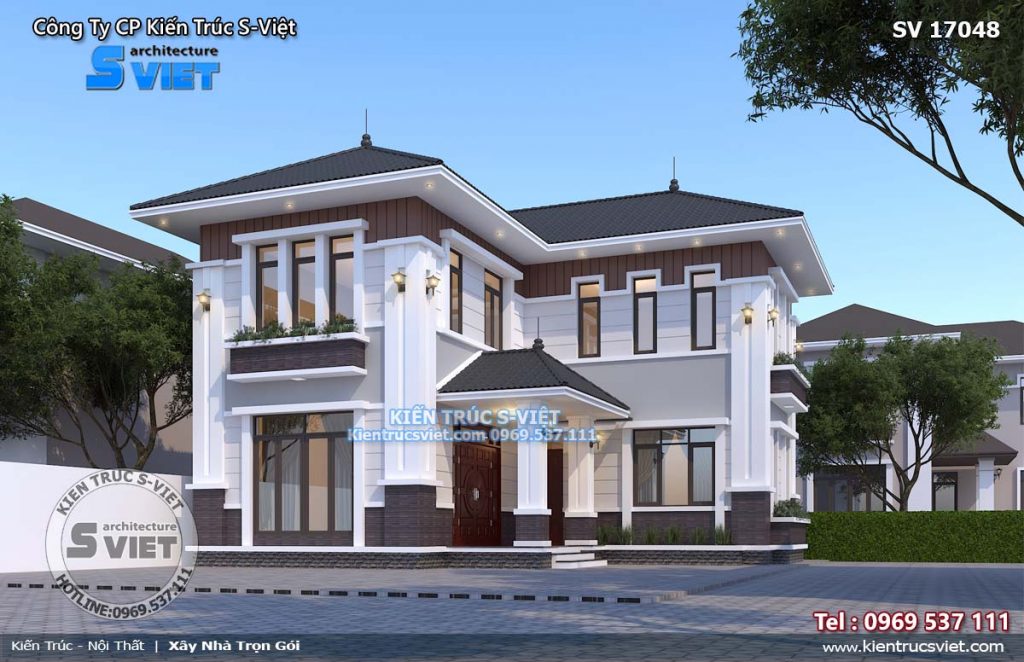 nhà mái nhật 2 tầng hiện đại