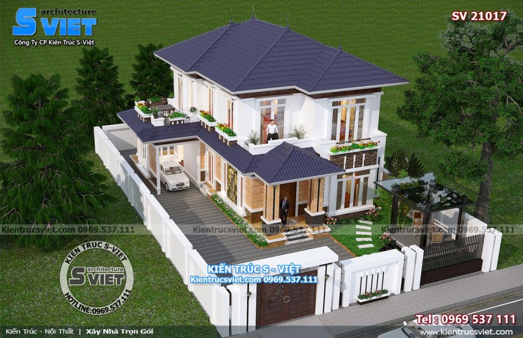 mẫu nhà biệt thự 2 tầng mái Nhật