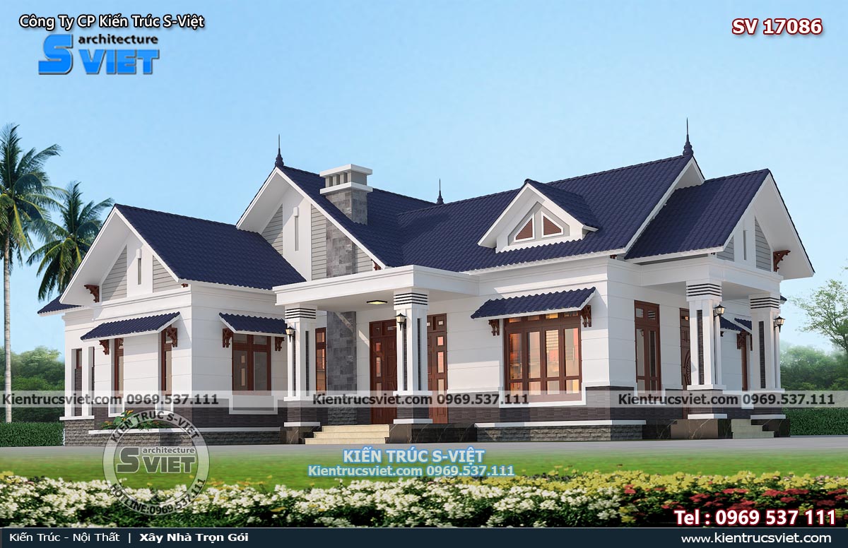 mẫu nhà vườn cấp 4 sang trọng