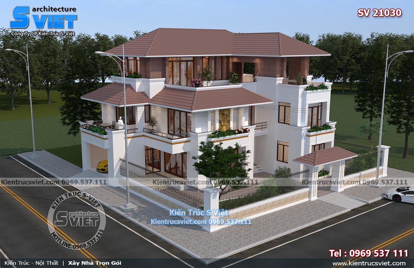 mẫu biệt thự 2 tầng đẹp sang trọng 