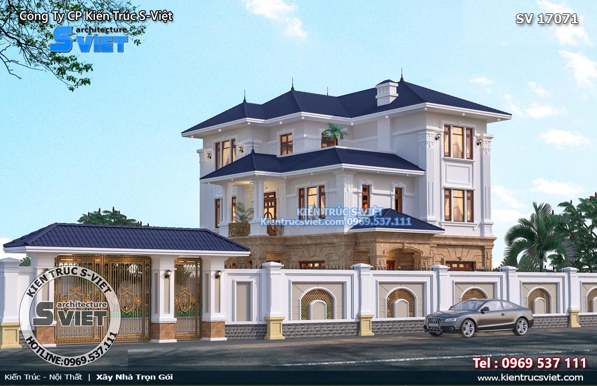 biệt thự tân cổ điển mái nhật 