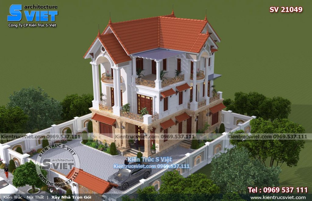 mẫu biệt thự thái 3 tầng đẹp
